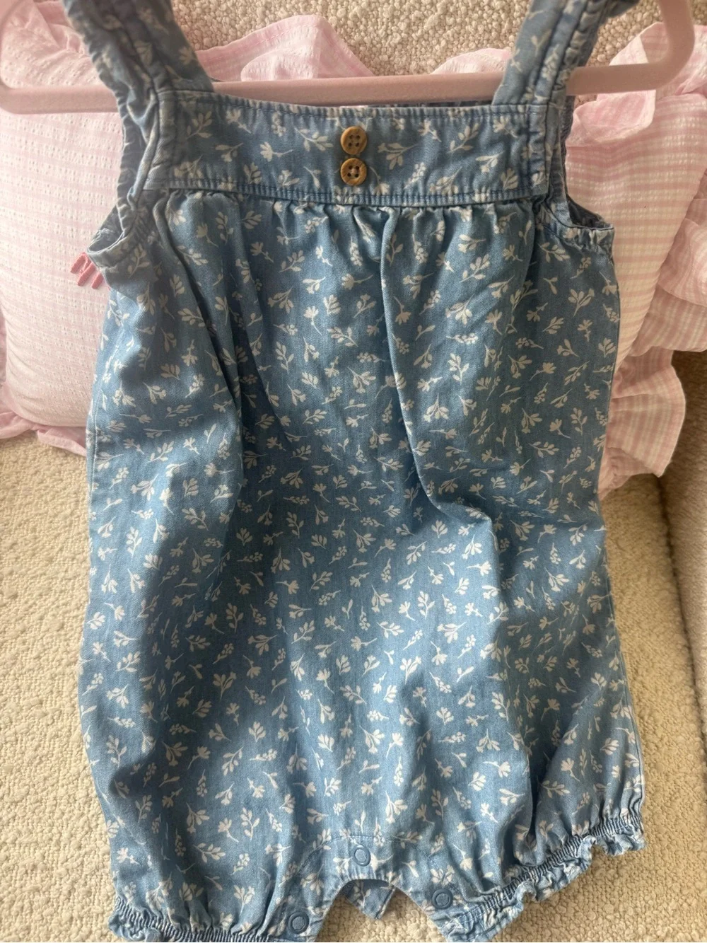Carter's Blue Floral One-Piece Bodysuit